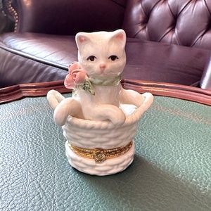 MUD PIE cat kitten porcelain trinket